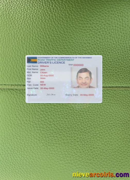 Bahamas driving license photolook front